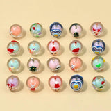 10pcs Cartoon Cattle Santa Round Beads for DIY Jewelry Making
