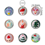 10pcs Cartoon Cattle Santa Round Beads for DIY Jewelry Making