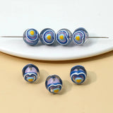 10pcs Cartoon Cattle Santa Round Beads for DIY Jewelry Making