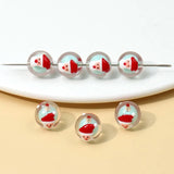 10pcs Cartoon Cattle Santa Round Beads for DIY Jewelry Making