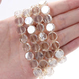 10mm Oblate Crystal Beads Round Charms Pendant Glass Loose Spacer Beads