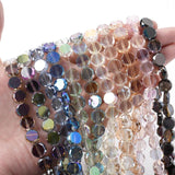 10mm Oblate Crystal Beads Round Charms Pendant Glass Loose Spacer Beads