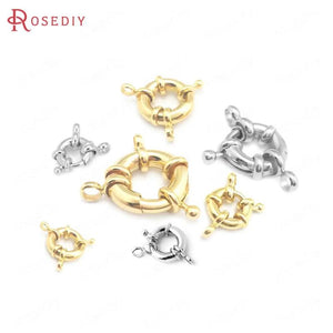 Brass Spring Round Clasps Necklace Connect Clasps Diy Jewelry Making Supplies