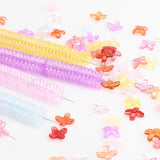 100Pcs Glass Petal Beads 10mm Lampwork Crystal Flower Pendants Pink