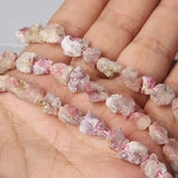 Raw Red Tourmaline Stone Bead for Jewelry Making