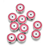 10pcs Metal Evil Eye Beads Charms Enamel Pendant for DIY Necklace Bracelet