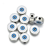 10pcs Metal Evil Eye Beads Charms Enamel Pendant for DIY Necklace Bracelet