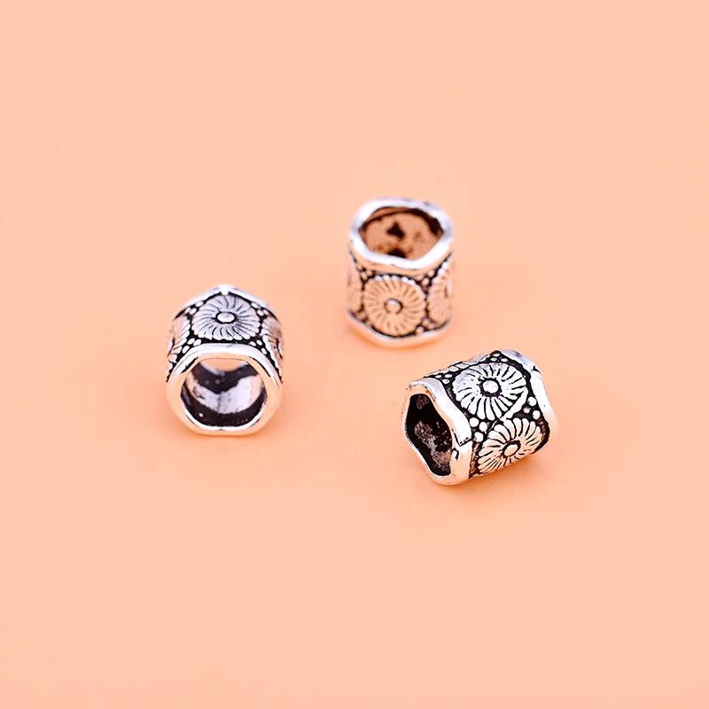 5PCS 925 Sterling Silver Retro Beads Thai Silver DIY Beaded Material Accessories
