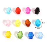2000PCS Hexagon Multicolor Acrylic Beads 6mmx5mm
