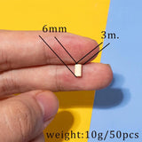 50pcs 6*3MM Enamel Tube Beads DIY Necklace Bracelets Accessory
