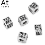 5pcs Square CZ Spacer Beads Copper DIY Bracelet Jewelry Finding