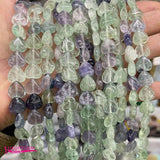 Multicolor Fluorite Stone Beads 10mm Heart Shape DIY Jewelry 38Pcs
