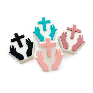 10pcs Cross Silicone Beads Teether Chewing Teeth DIY Jewelry Accessories