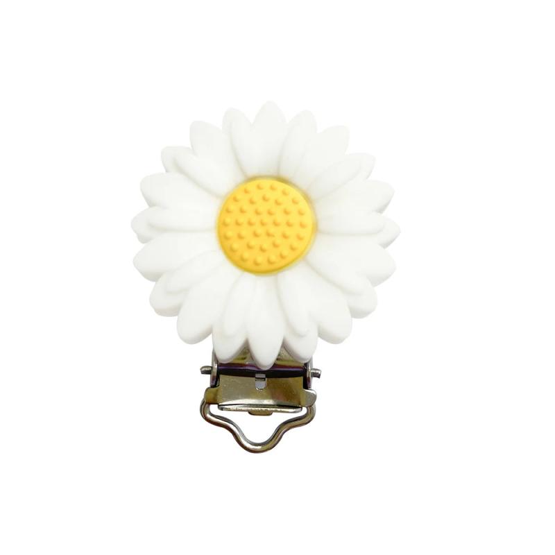3pcs Silicone Pacifier Clip Flowers BPA-Free Teething Toy