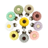 3pcs Silicone Pacifier Clip Flowers BPA-Free Teething Toy