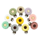 3pcs Silicone Pacifier Clip Flowers BPA-Free Teething Toy