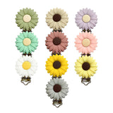 3pcs Silicone Pacifier Clip Flowers BPA-Free Teething Toy