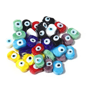 10pcs 14x10mm Evil Eye Lampwork Glass Beads for DIY Jewelry Making