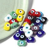 10pcs 14x10mm Evil Eye Lampwork Glass Beads for DIY Jewelry Making
