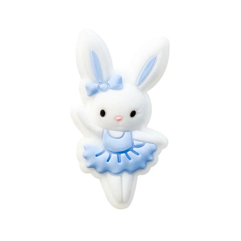 10pcs Baby Silicone Animal Rabbit Beads Food Baby Silicone Teeth Toy Bpa-Free