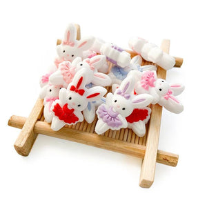 10pcs Baby Silicone Animal Rabbit Beads Food Baby Silicone Teeth Toy Bpa-Free