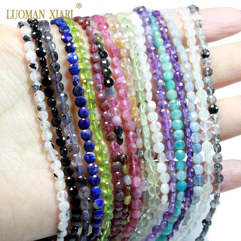 4mm Faceted Natural Stone Beads for Jewelry Making DIY Bracelet