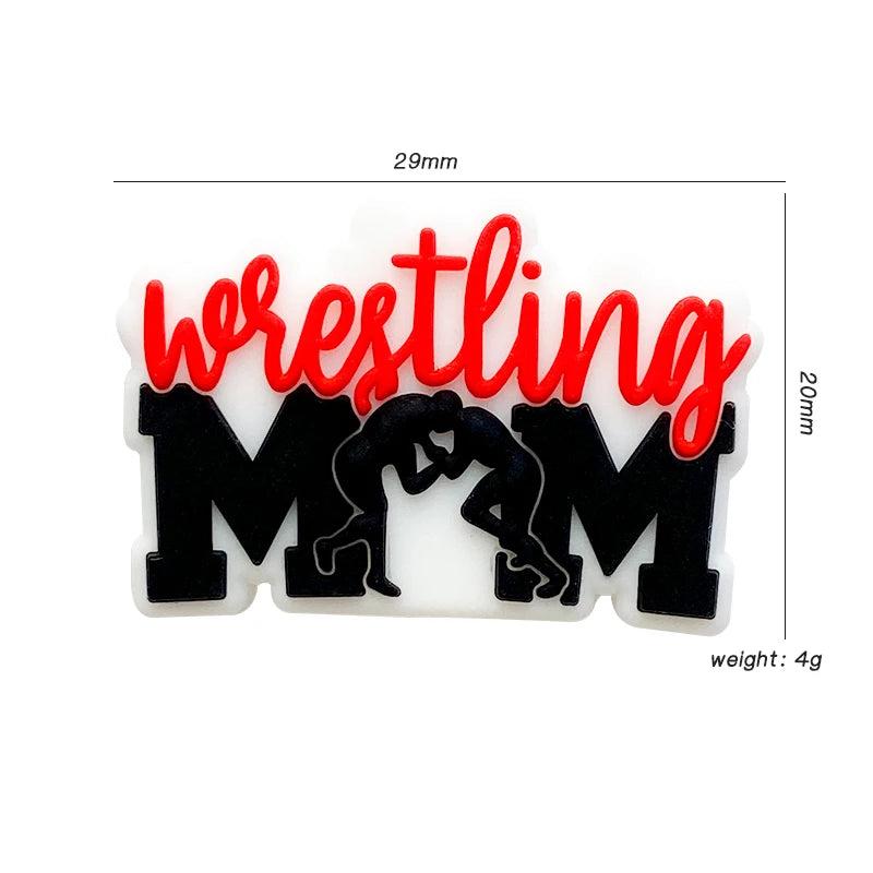 10pcs Wrestling Mom Silicone Beads Teether Food-Grade Chewing Teeth Bead