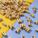 5pcs Metal Initial Letter Beads Frosted Charms for Jewelry Making