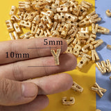 5pcs Metal Initial Letter Beads Frosted Charms for Jewelry Making