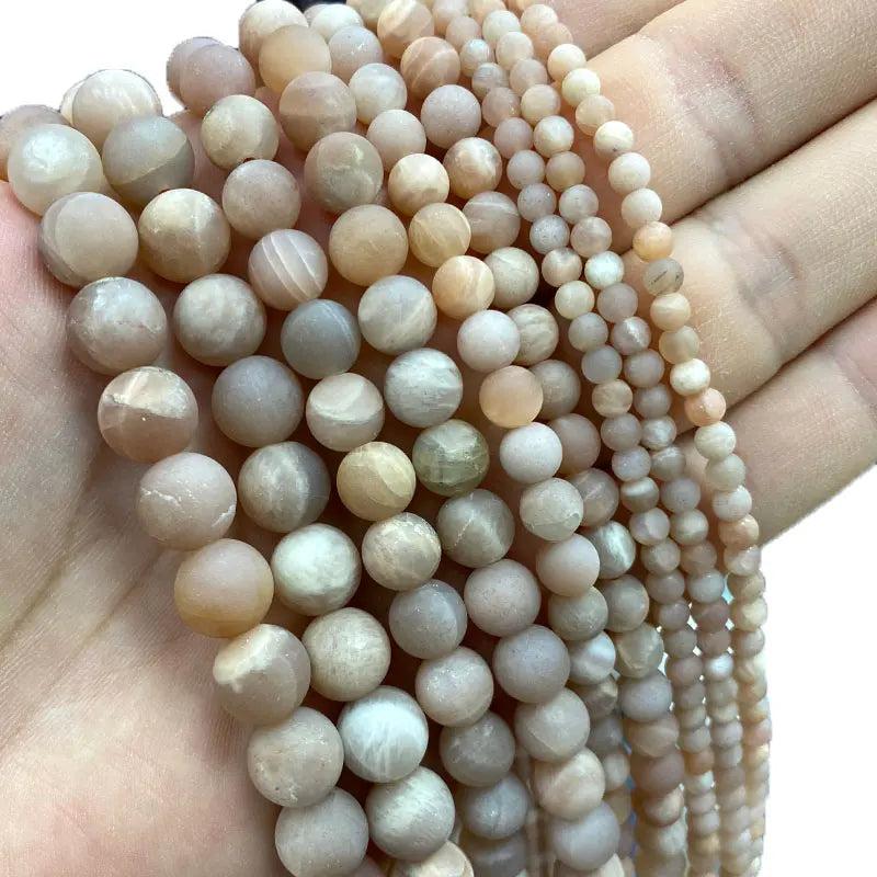 Natural Sunstone Matte Round Spacer Beads 4/6/8/10MM