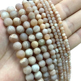 Natural Sunstone Matte Round Spacer Beads 4/6/8/10MM