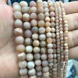 Natural Sunstone Matte Round Spacer Beads 4/6/8/10MM