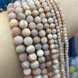Natural Sunstone Matte Round Spacer Beads 4/6/8/10MM