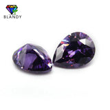 5A Pear Cut Amethystine CZ Stone 13x18mm Synthetic Gems Purple Red Cubic Zircon