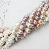Natural Multicolor Freshwater Pearl Beads 6-7mm Strand for Necklace Making