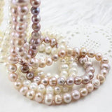 Natural Multicolor Freshwater Pearl Beads 6-7mm Strand for Necklace Making