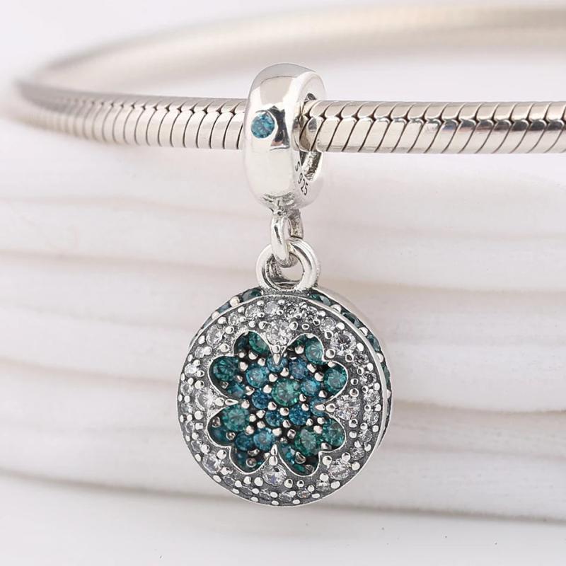Women Bracelets Beads Dazzling Petals Pendant Hanging Bead Clover Charm