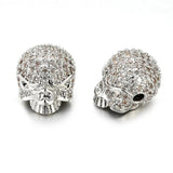 Micro Pave CZ DIY Skull Charm Accessories for Jewelry Making