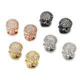 Micro Pave CZ DIY Skull Charm Accessories for Jewelry Making