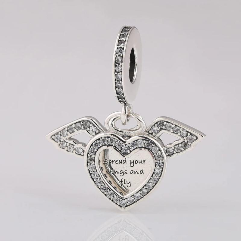 Angel Wing Dangle Charm Bracelet Bangle DIY Jewelry Lady Bracelet