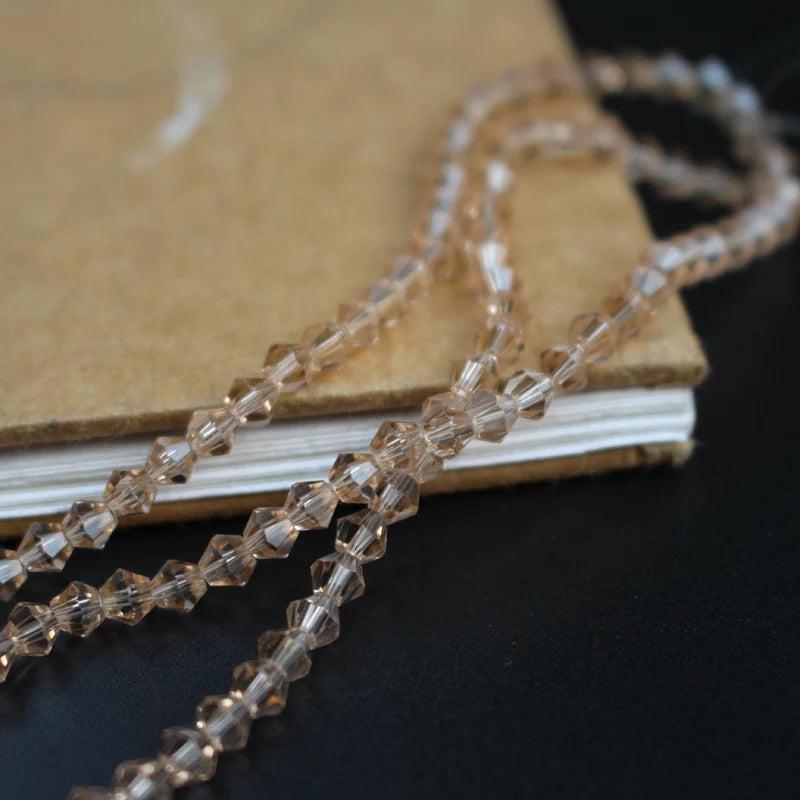 1000pcs 4mm Crystal Beads Bicone Lariat Necklace Bracelet Jewelry Findings
