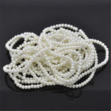 5 Strands Round Glass Pearl Beads 4mm For DIY Necklace Jewelry Making