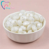 50 PCS Pearl Lentils Silicone Beads Teething Necklace Baby Teether Toy Accessori