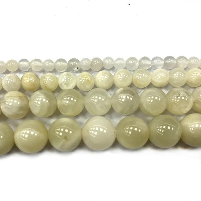 Moonstone Round Gem Stone Beads Jewelry Making DIY Charms 15''
