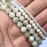 Moonstone Round Gem Stone Beads Jewelry Making DIY Charms 15''