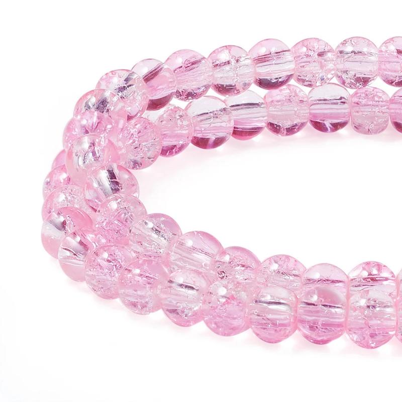 100pcs 8mm Cracked Snow Crackle Crystal Beads Double Colored Loose Spacer Beads