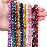 100pcs 8mm Cracked Snow Crackle Crystal Beads Double Colored Loose Spacer Beads