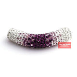 45MM Disco Pave Long Crystal Tube Beads for Bracelet 6 Colors