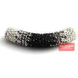 45MM Disco Pave Long Crystal Tube Beads for Bracelet 6 Colors