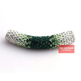 45MM Disco Pave Long Crystal Tube Beads for Bracelet 6 Colors